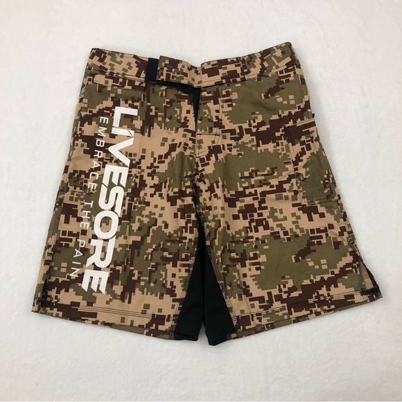 Livesore Shorts Livesore Mma Crossfit Military Desert Digital Camo Camouflage Shorts Mens 3
